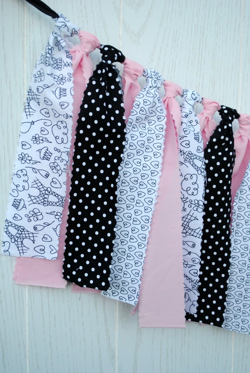 Springtime in Paris Fabric Bunting - FREE Shipping - The Party Teacher