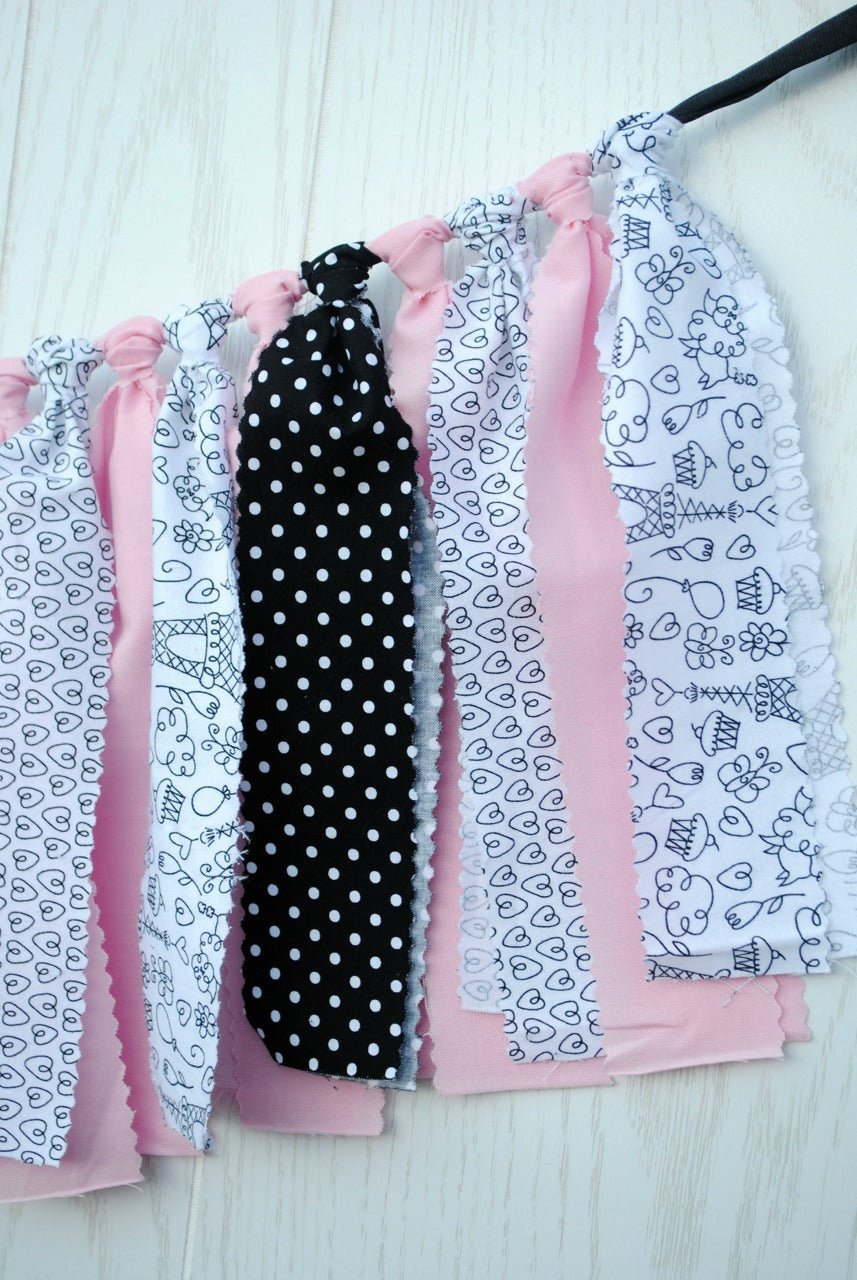 Springtime in Paris Fabric Bunting - FREE Shipping - The Party Teacher