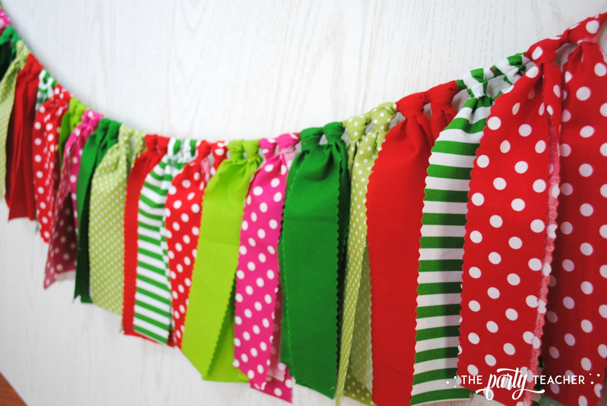Strawberry Fabric Bunting - FREE Shipping - The Party Teacher