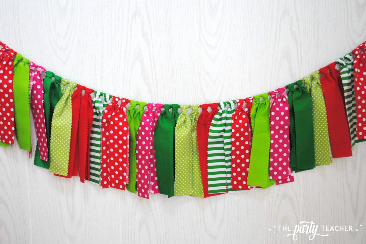 Strawberry Fabric Bunting - FREE Shipping - The Party Teacher