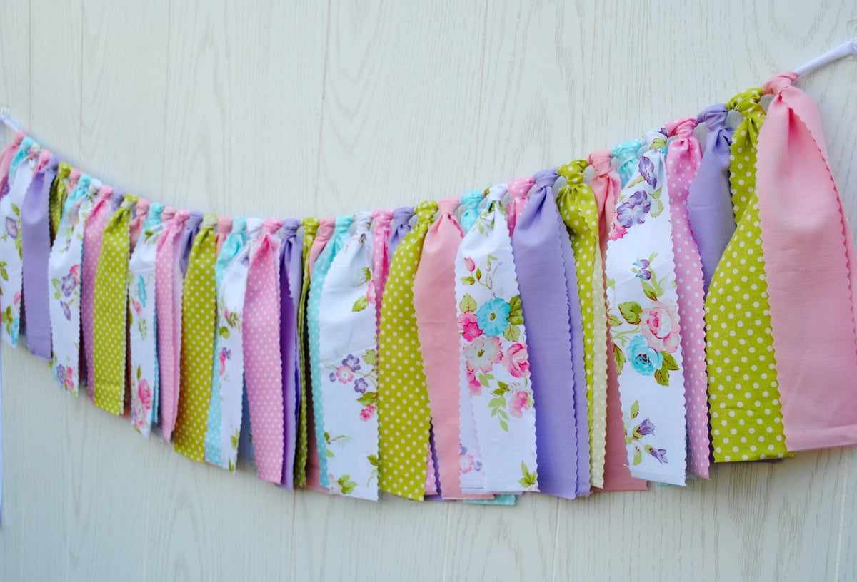 Tea Party Fabric Bunting - FREE Shipping - The Party Teacher