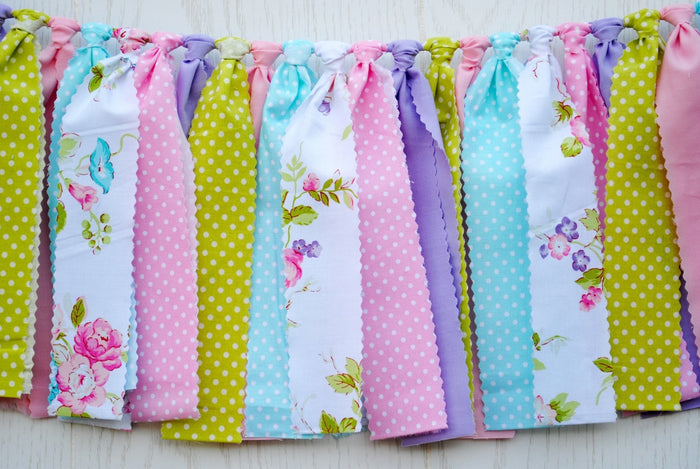 Tea Party Fabric Bunting - FREE Shipping - The Party Teacher