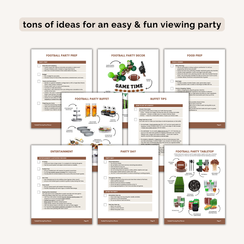 Football Viewing Party Planner INSTANT DOWNLOAD