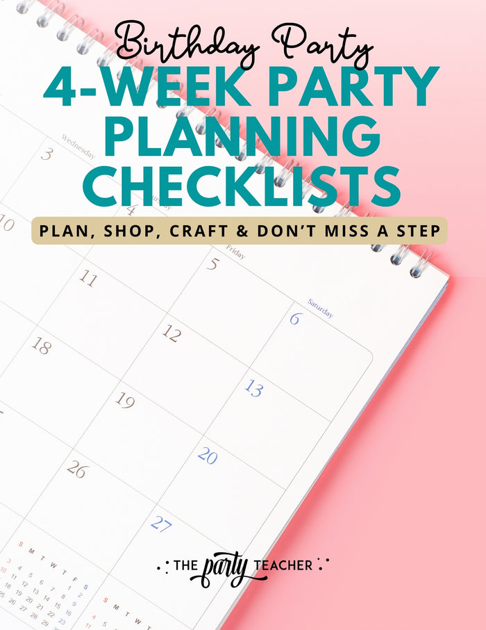 4-Week Party Planning Checklists INSTANT DOWNLOAD