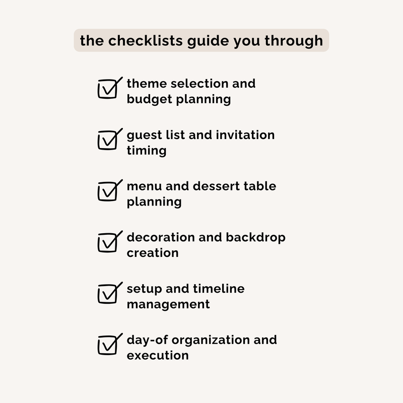 4-Week Party Planning Checklists INSTANT DOWNLOAD