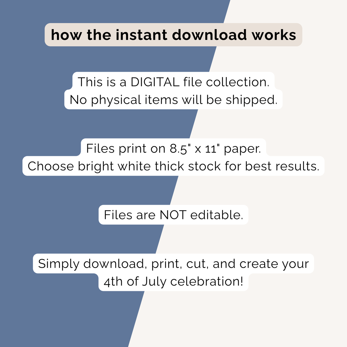 4th of July Party Printables INSTANT DOWNLOAD