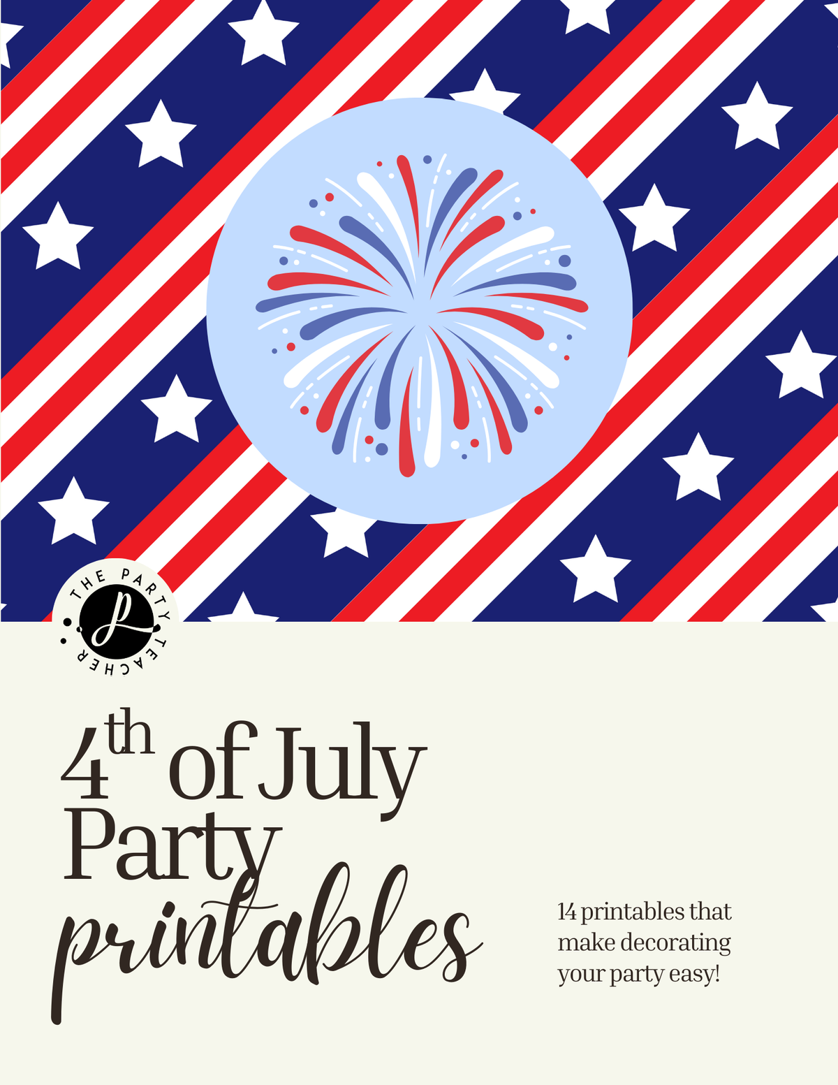 4th of July Party Printables INSTANT DOWNLOAD