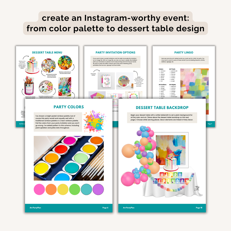 Art Birthday Party Plan INSTANT DOWNLOAD