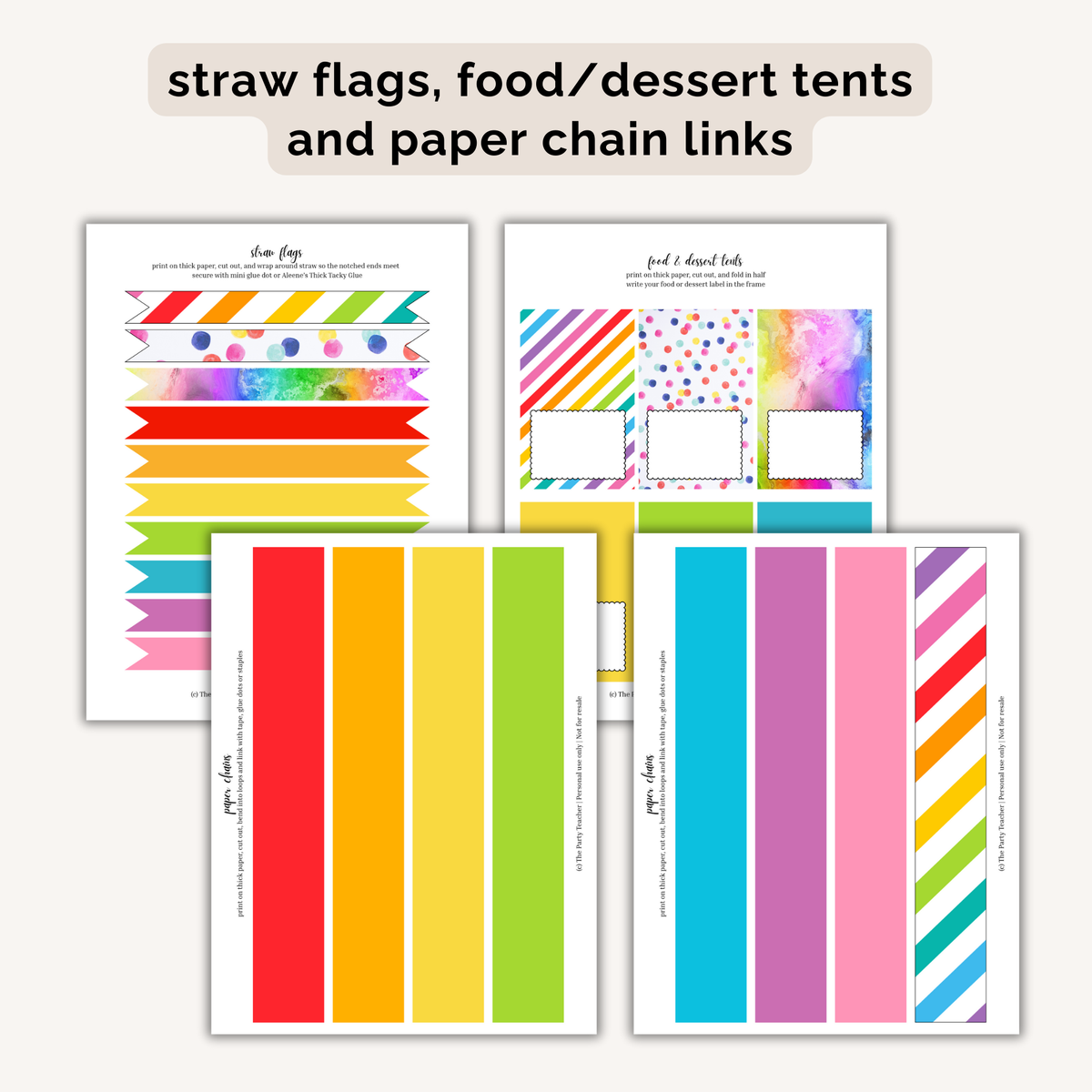 Art Birthday Party Printables INSTANT DOWNLOAD