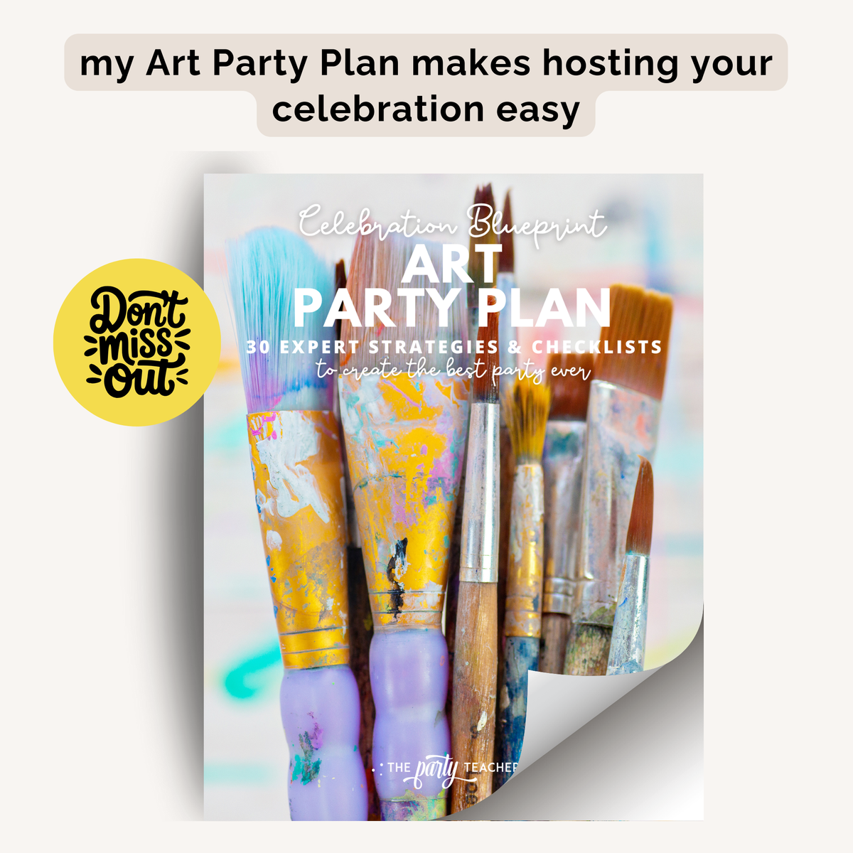 Art Birthday Party Printables INSTANT DOWNLOAD