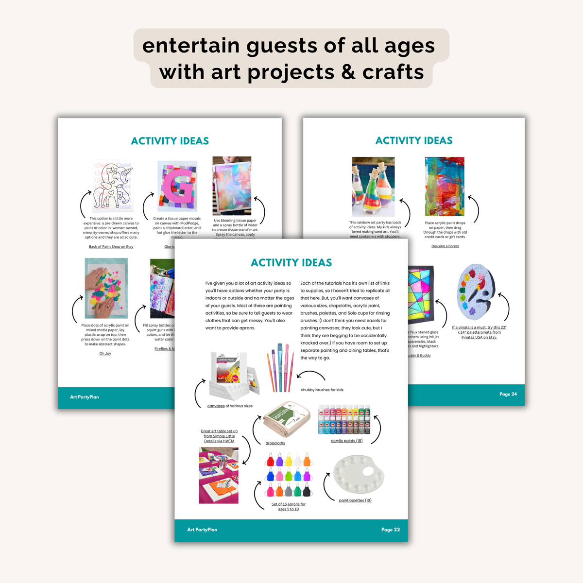 Art Birthday Party Plan INSTANT DOWNLOAD