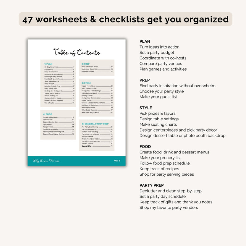 Baby Shower Planner INSTANT DOWNLOAD – The Party Teacher