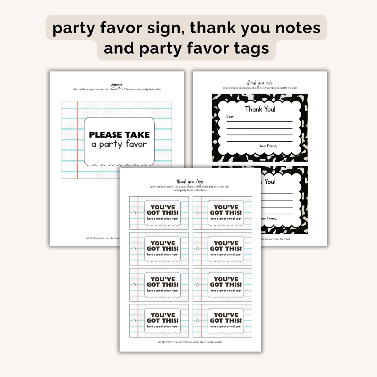 Back to School Party Printables INSTANT DOWNLOAD