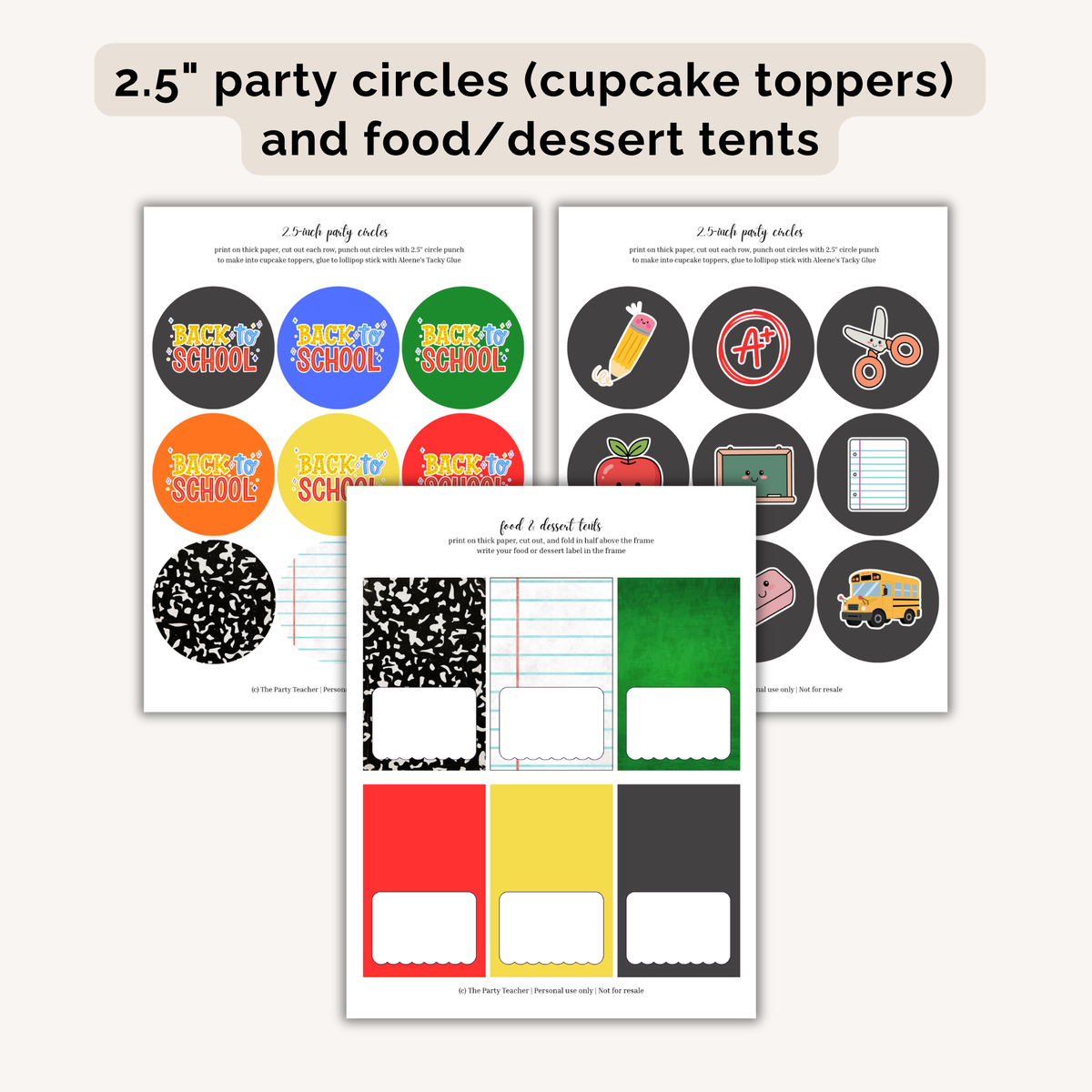 Back to School Party Printables INSTANT DOWNLOAD