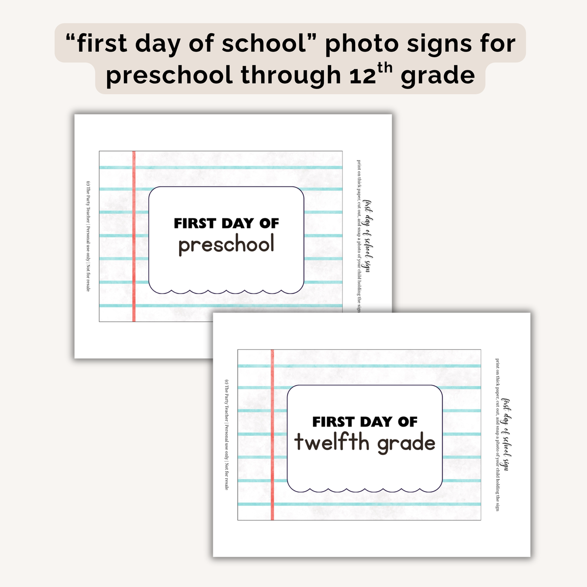 Back to School Party Printables INSTANT DOWNLOAD