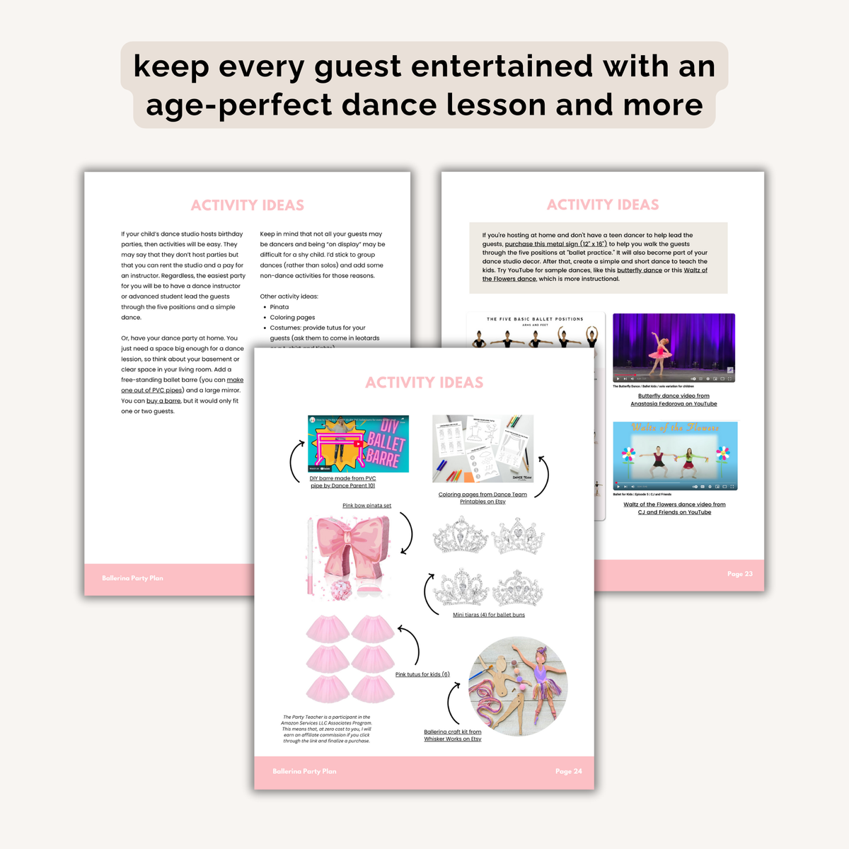 Ballerina Birthday Party Plan INSTANT DOWNLOAD