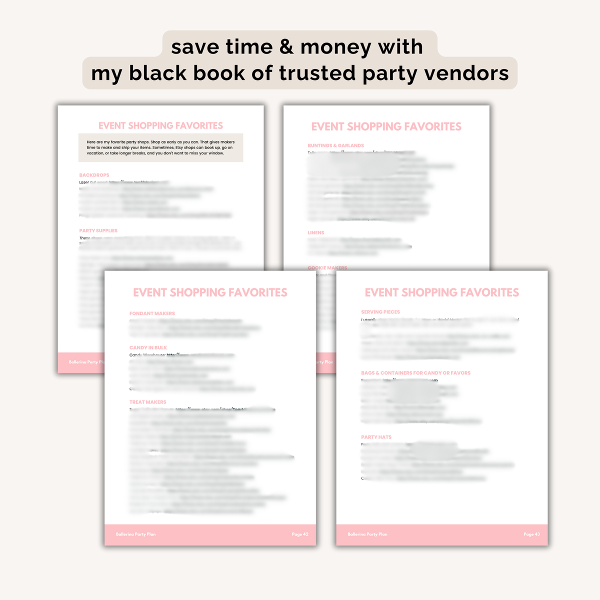 Ballerina Birthday Party Plan INSTANT DOWNLOAD