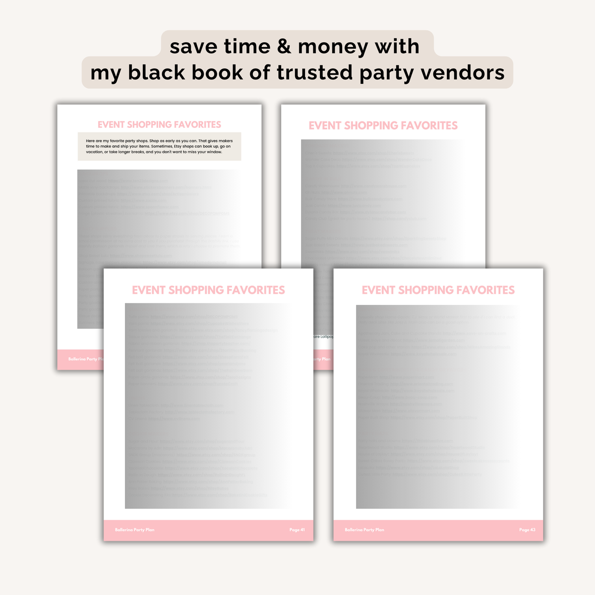 Ballerina Birthday Party Plan INSTANT DOWNLOAD
