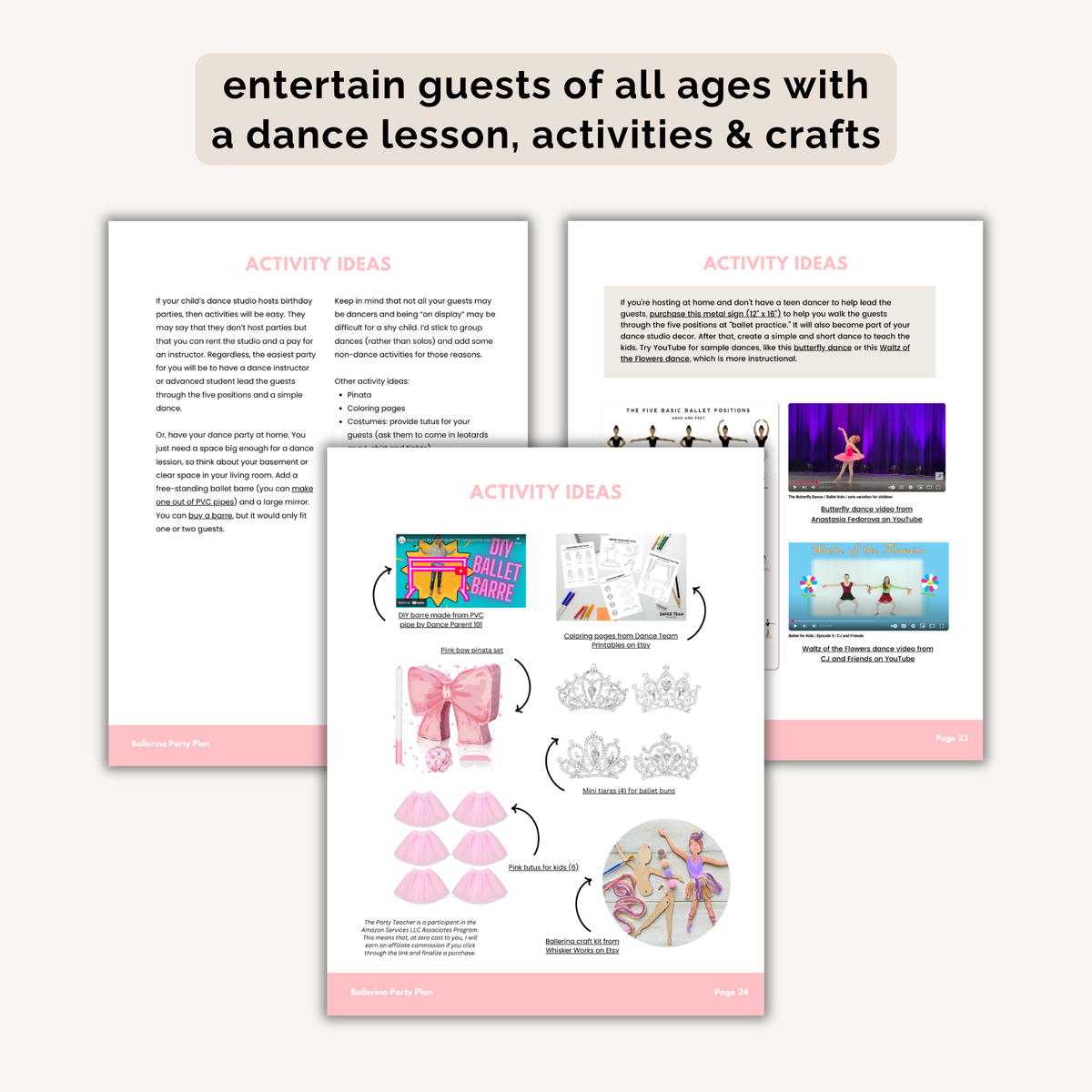 Ballerina Birthday Party Plan INSTANT DOWNLOAD