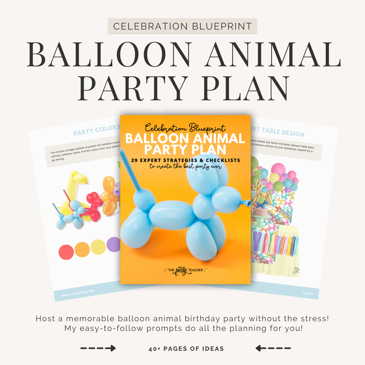 Balloon Animal Birthday Party Plan INSTANT DOWNLOAD
