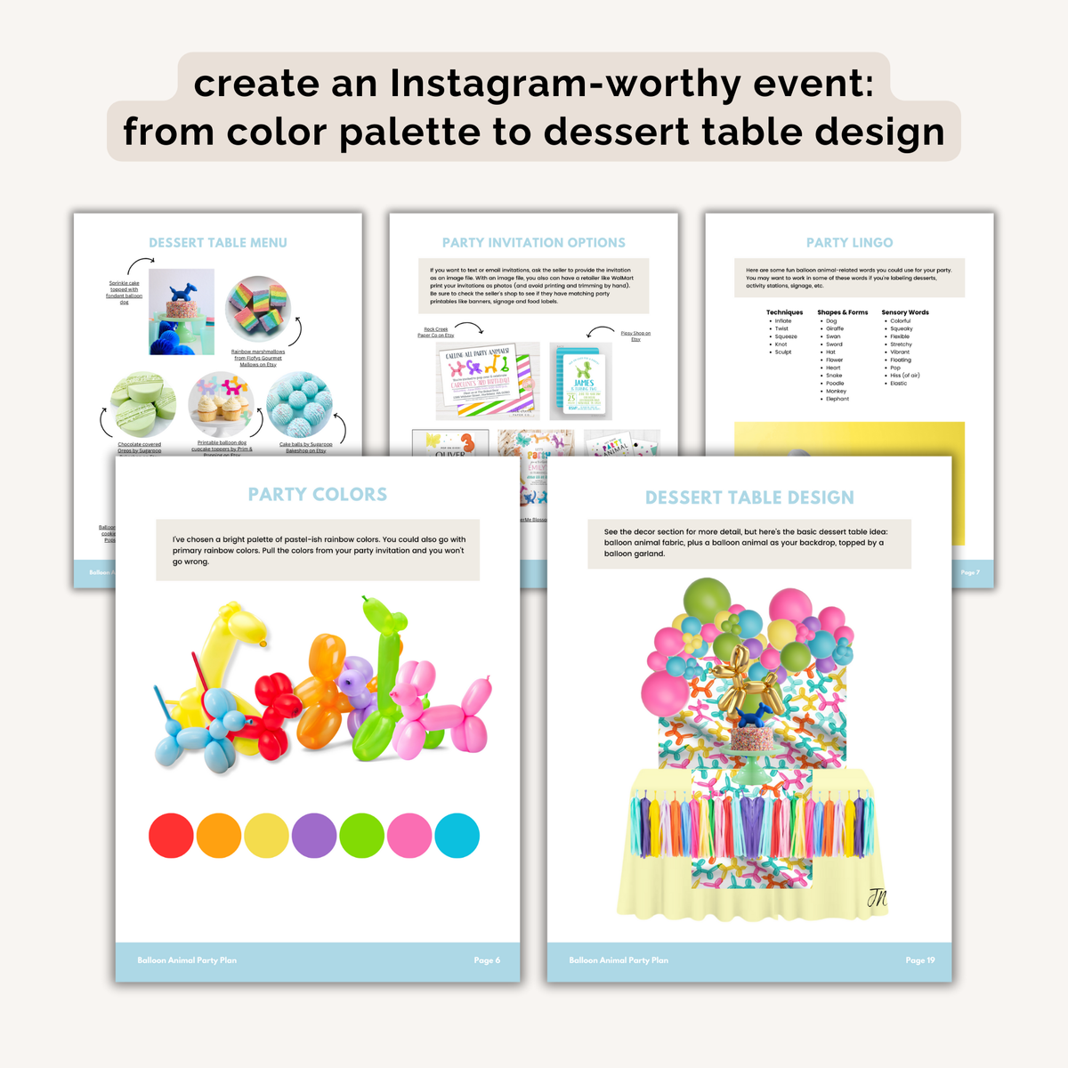 Balloon Animal Birthday Party Plan INSTANT DOWNLOAD