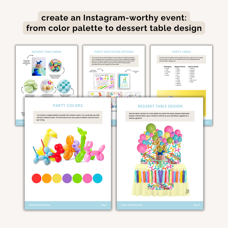 Balloon Animal Birthday Party Plan INSTANT DOWNLOAD