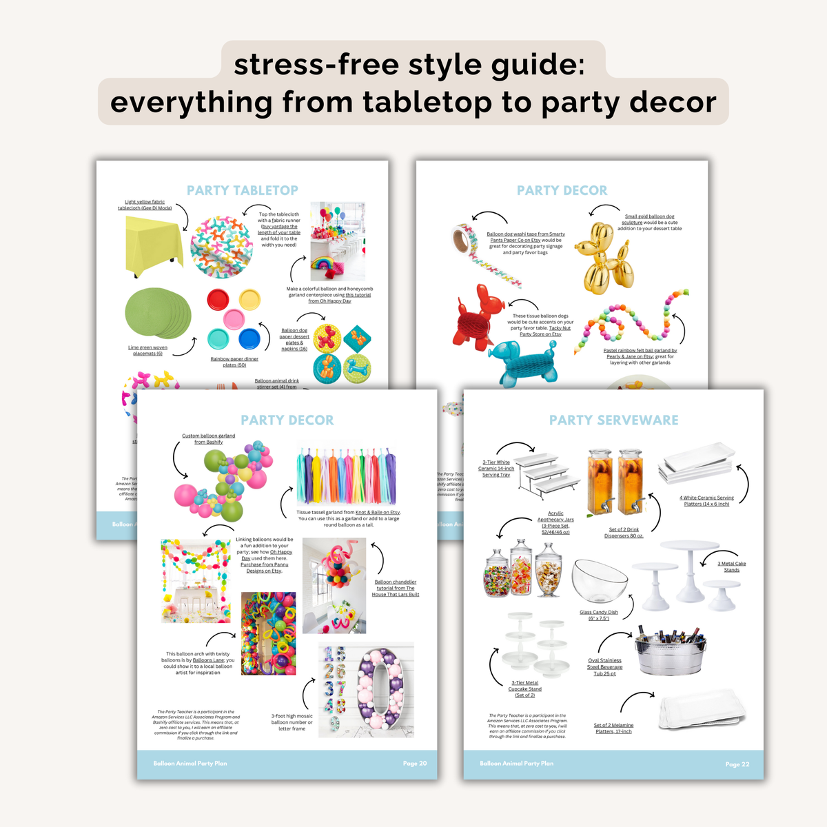 Balloon Animal Birthday Party Plan INSTANT DOWNLOAD