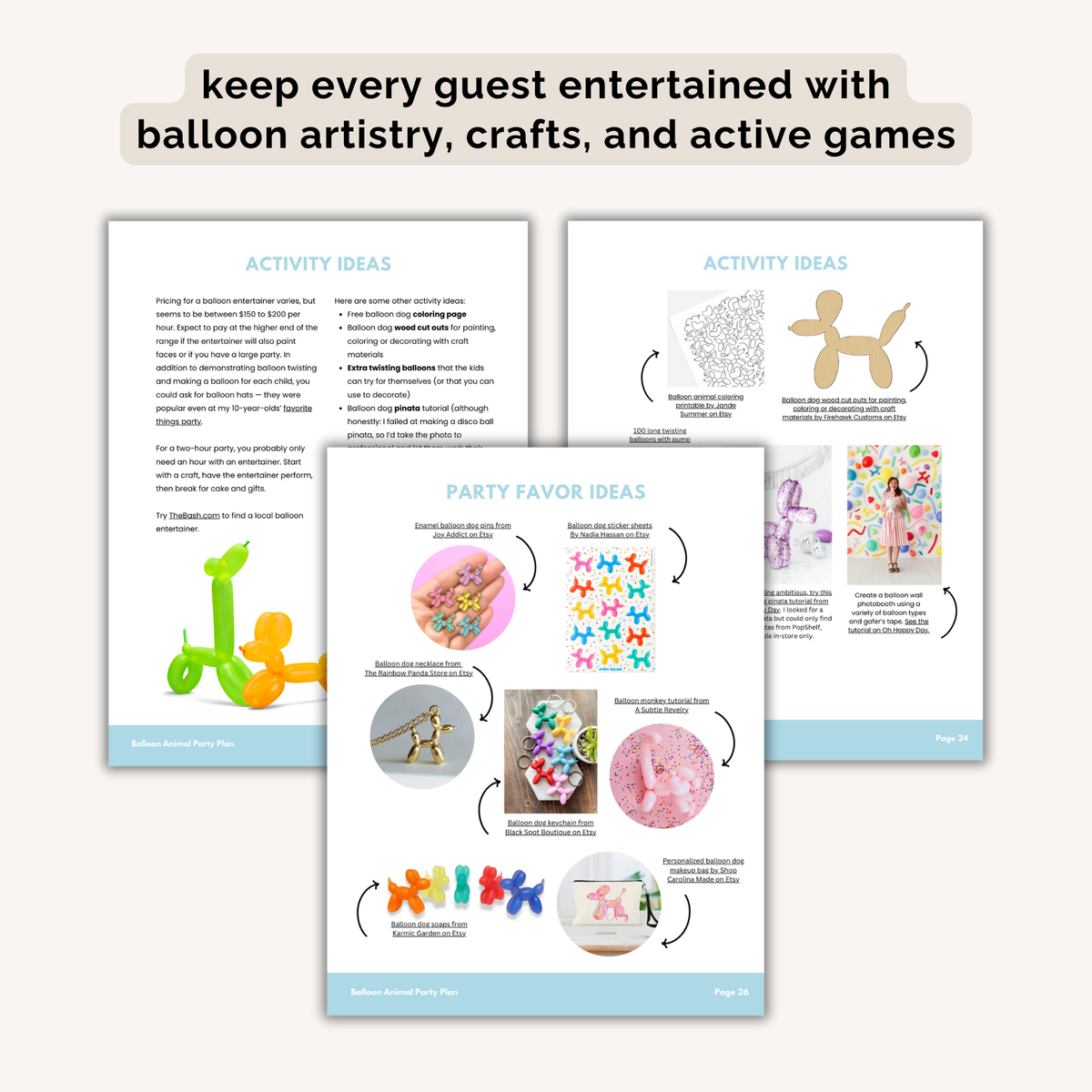 Balloon Animal Birthday Party Plan INSTANT DOWNLOAD