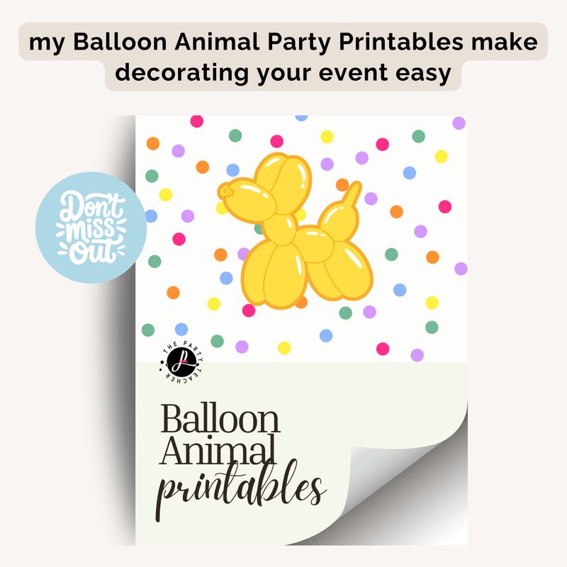 Balloon Animal Birthday Party Plan INSTANT DOWNLOAD