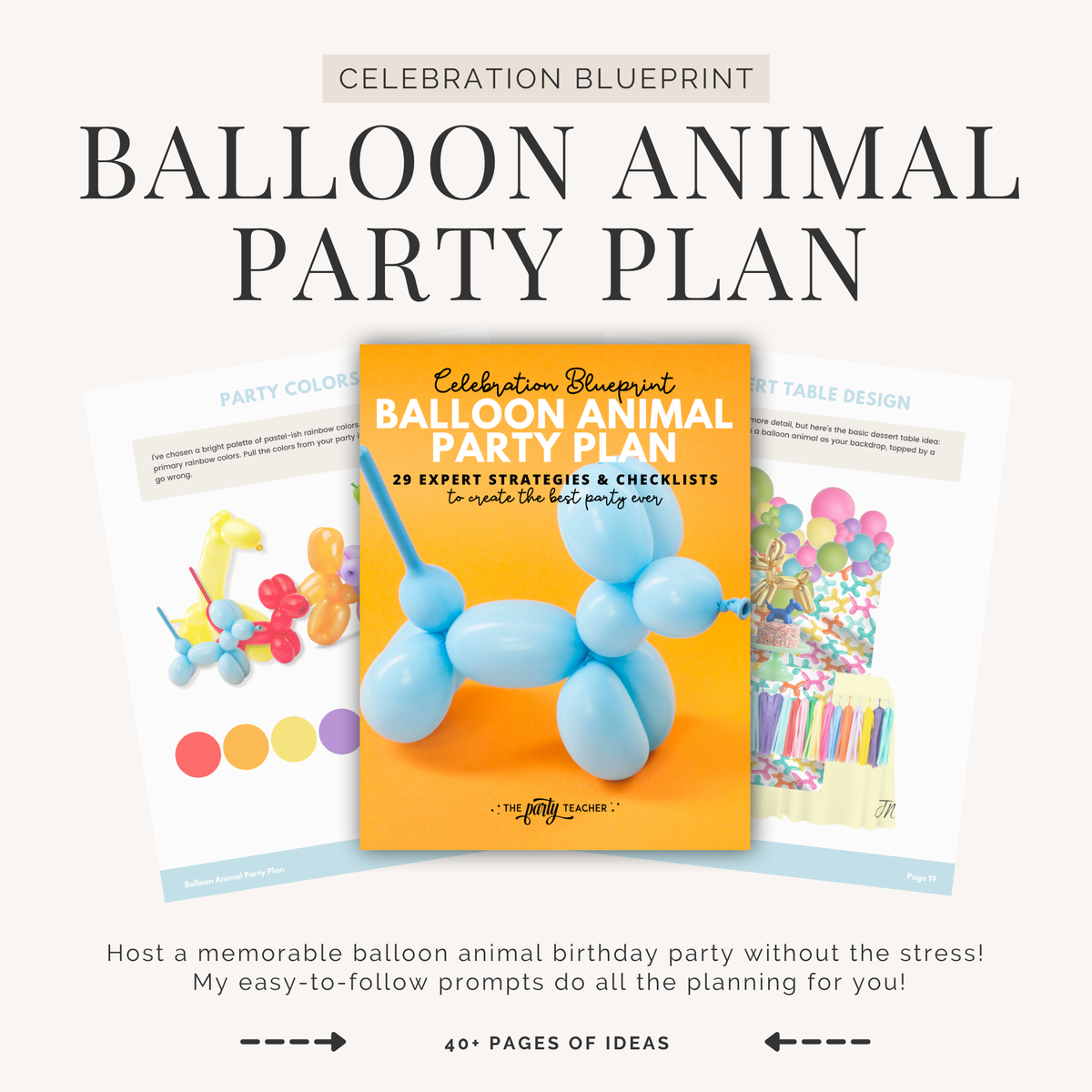 Balloon Animal Birthday Party Plan INSTANT DOWNLOAD