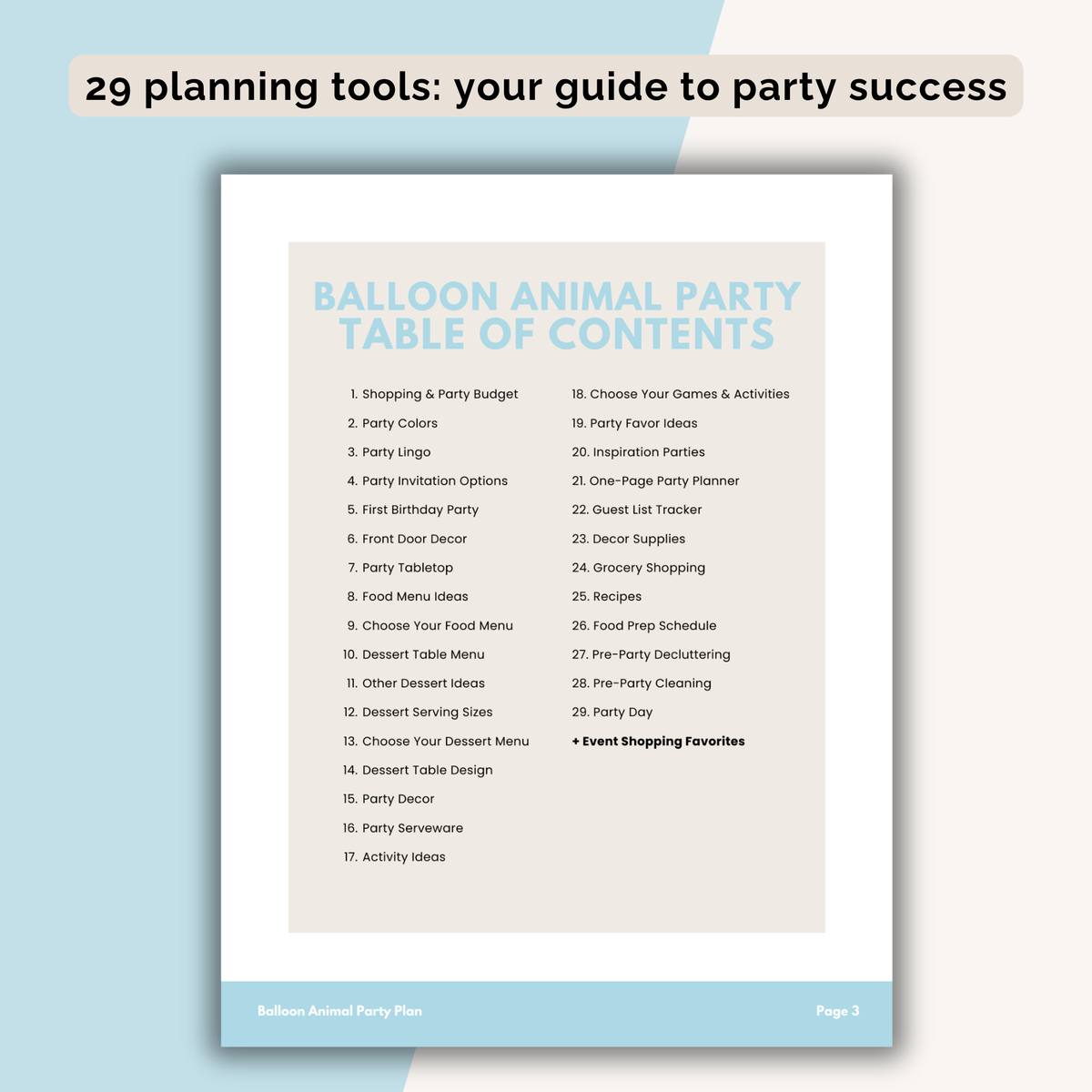 Balloon Animal Birthday Party Plan INSTANT DOWNLOAD