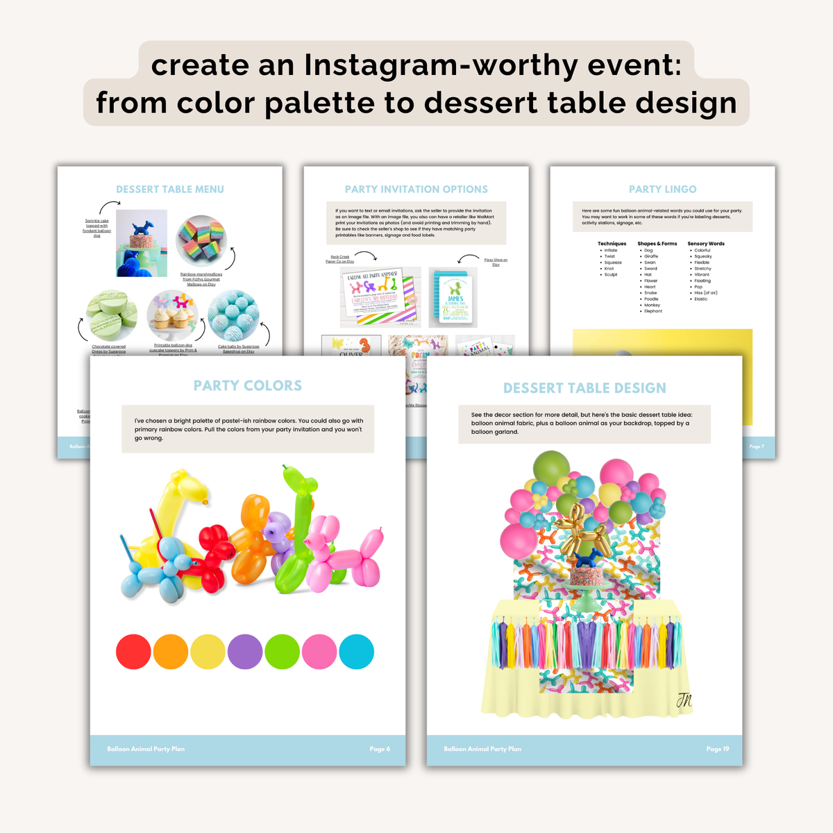 Balloon Animal Birthday Party Plan INSTANT DOWNLOAD