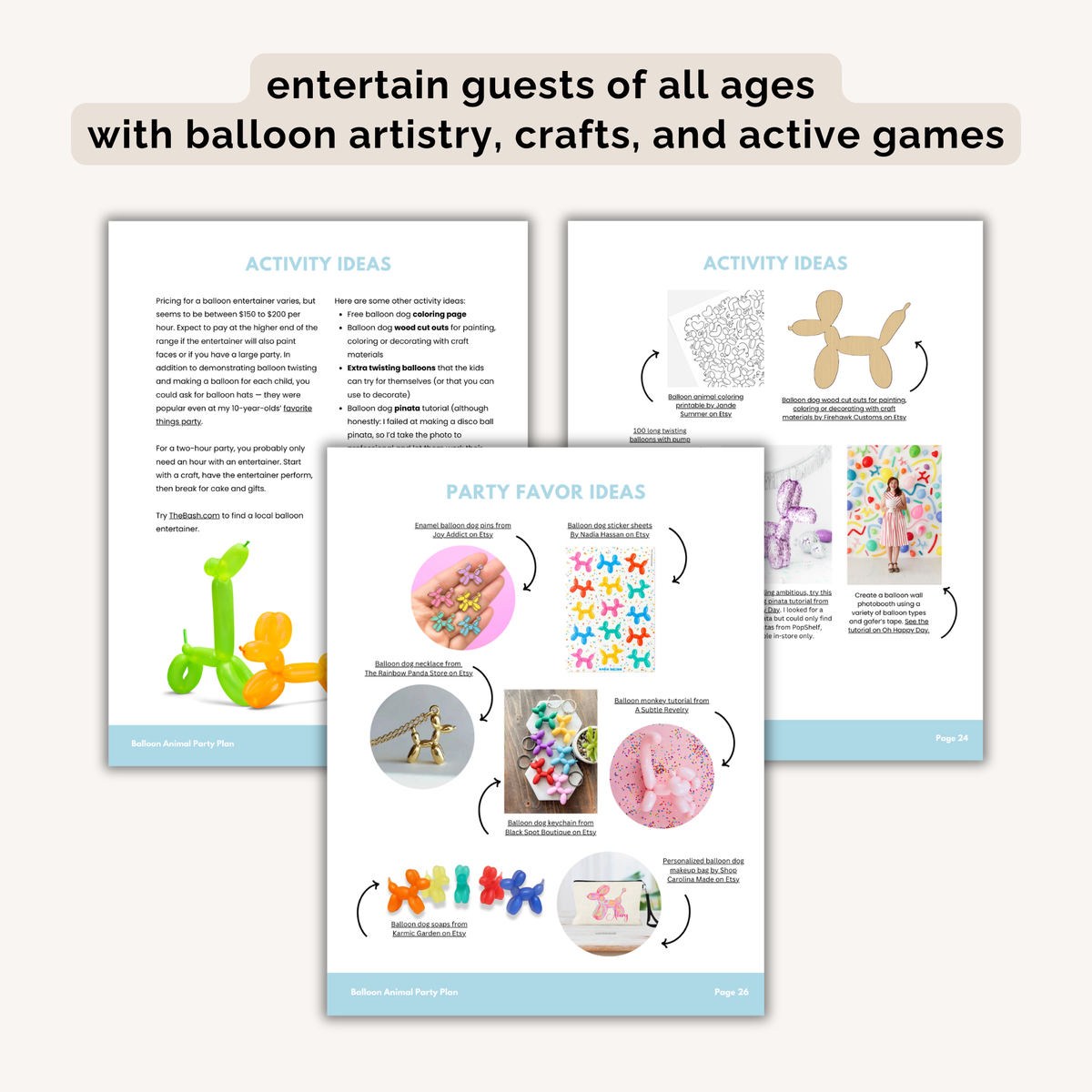 Balloon Animal Birthday Party Plan INSTANT DOWNLOAD