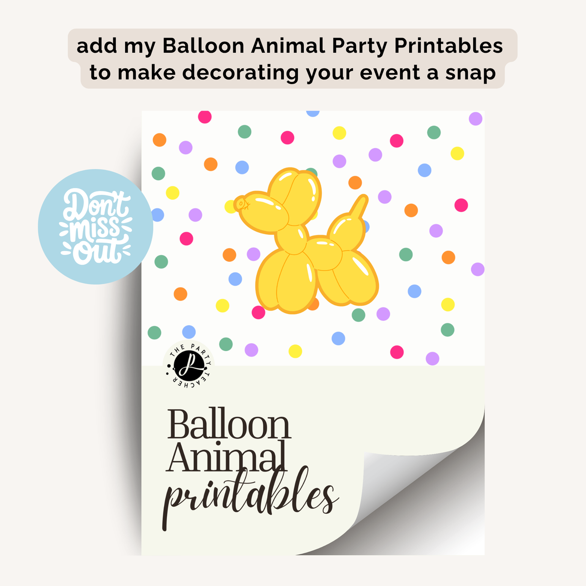 Balloon Animal Birthday Party Plan INSTANT DOWNLOAD