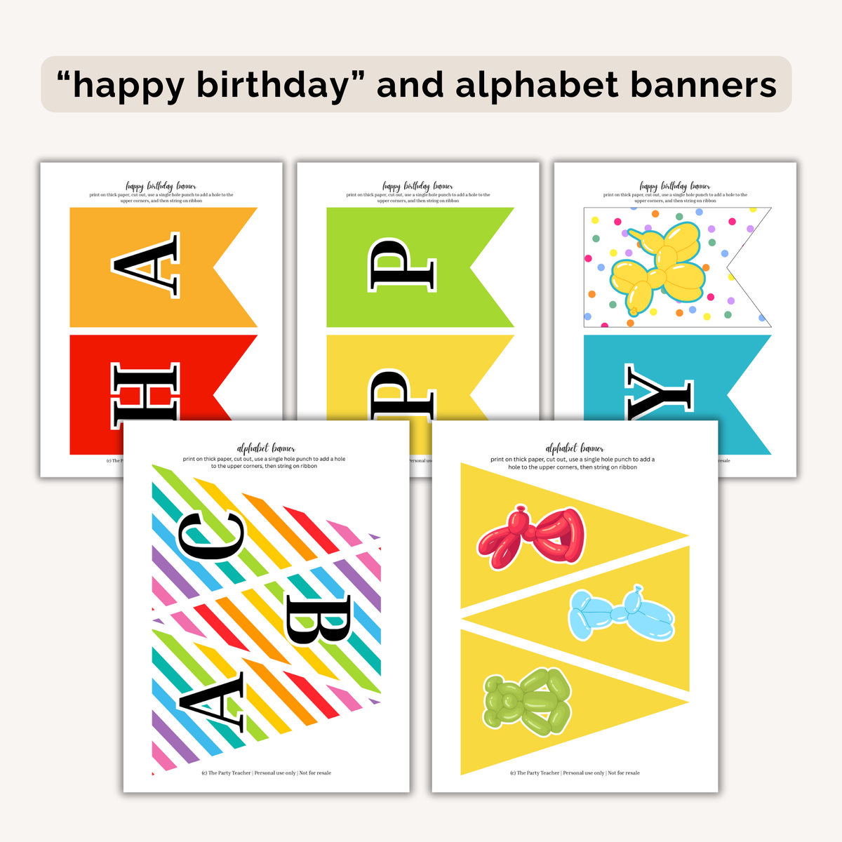 Balloon Animal Birthday Party Printables INSTANT DOWNLOAD