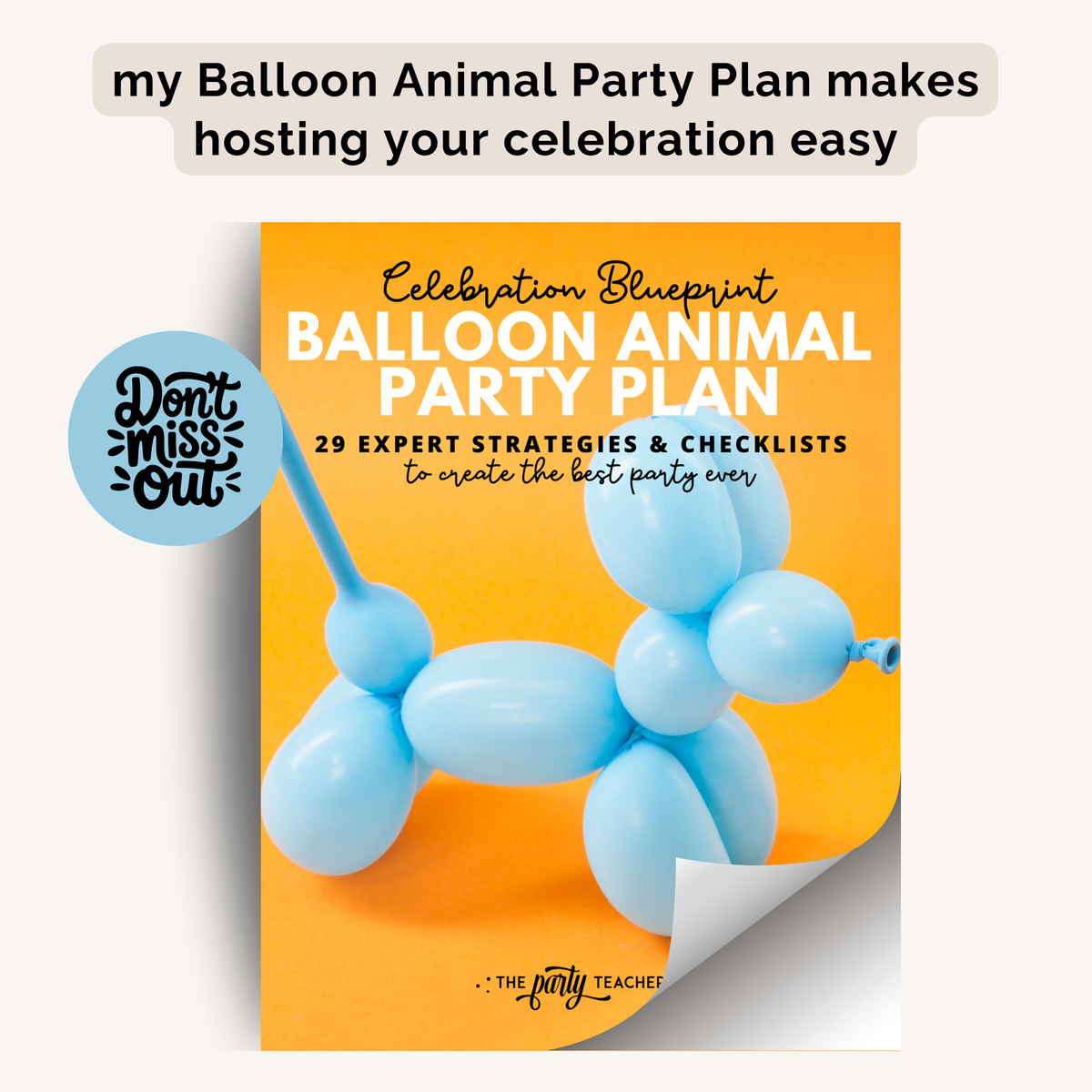 Balloon Animal Birthday Party Printables INSTANT DOWNLOAD