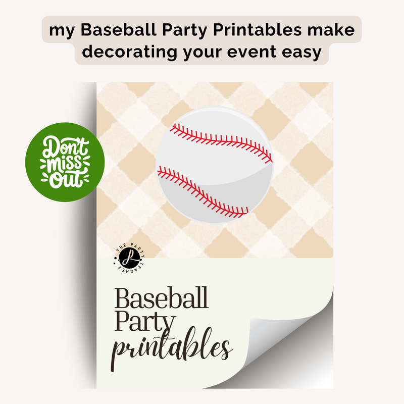 Baseball Birthday Party Plan INSTANT DOWNLOAD