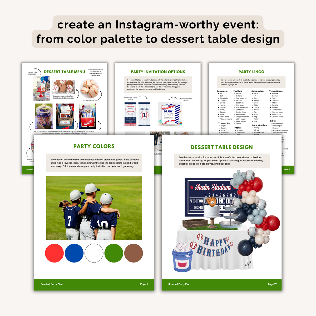 Baseball Birthday Party Plan INSTANT DOWNLOAD