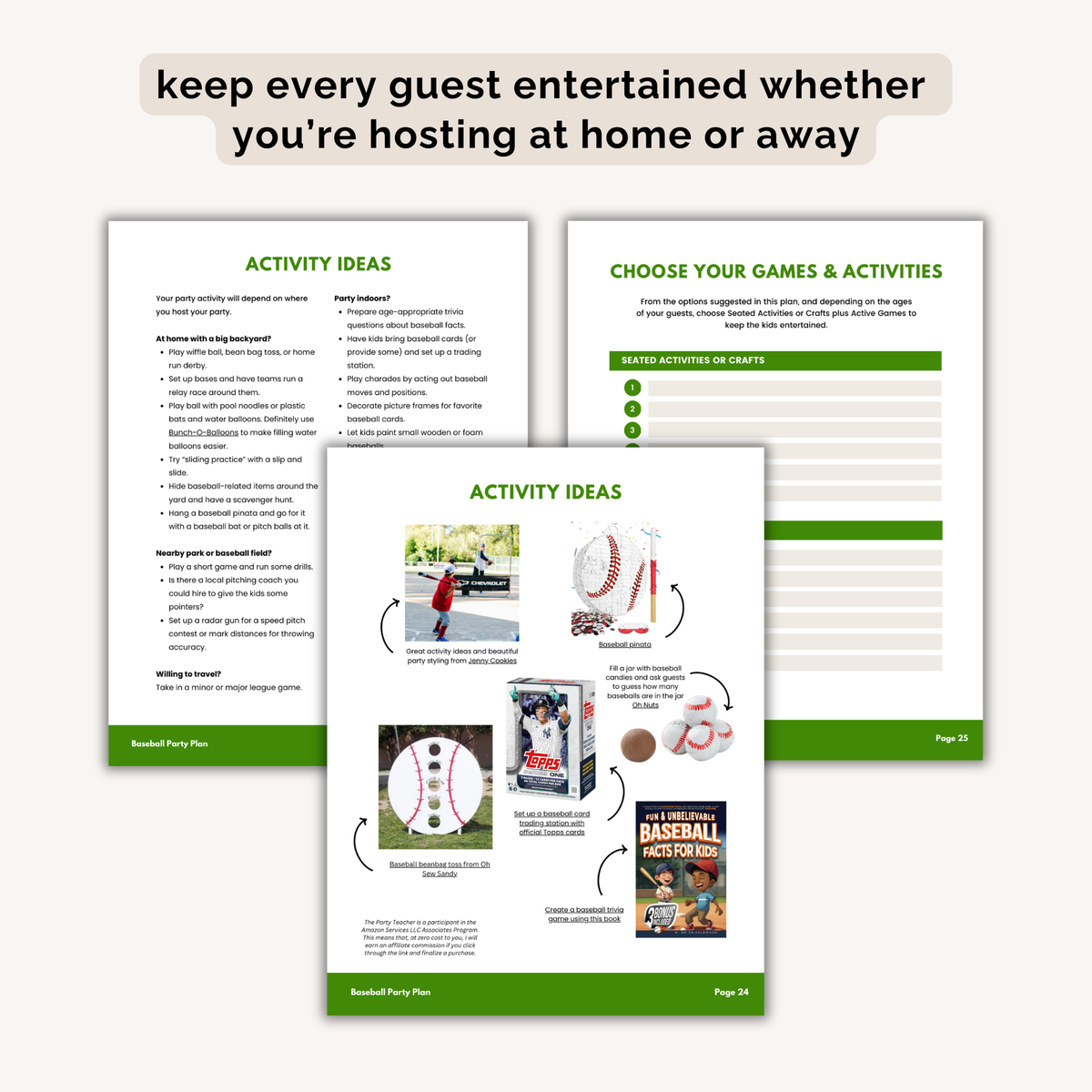 Baseball Birthday Party Plan INSTANT DOWNLOAD