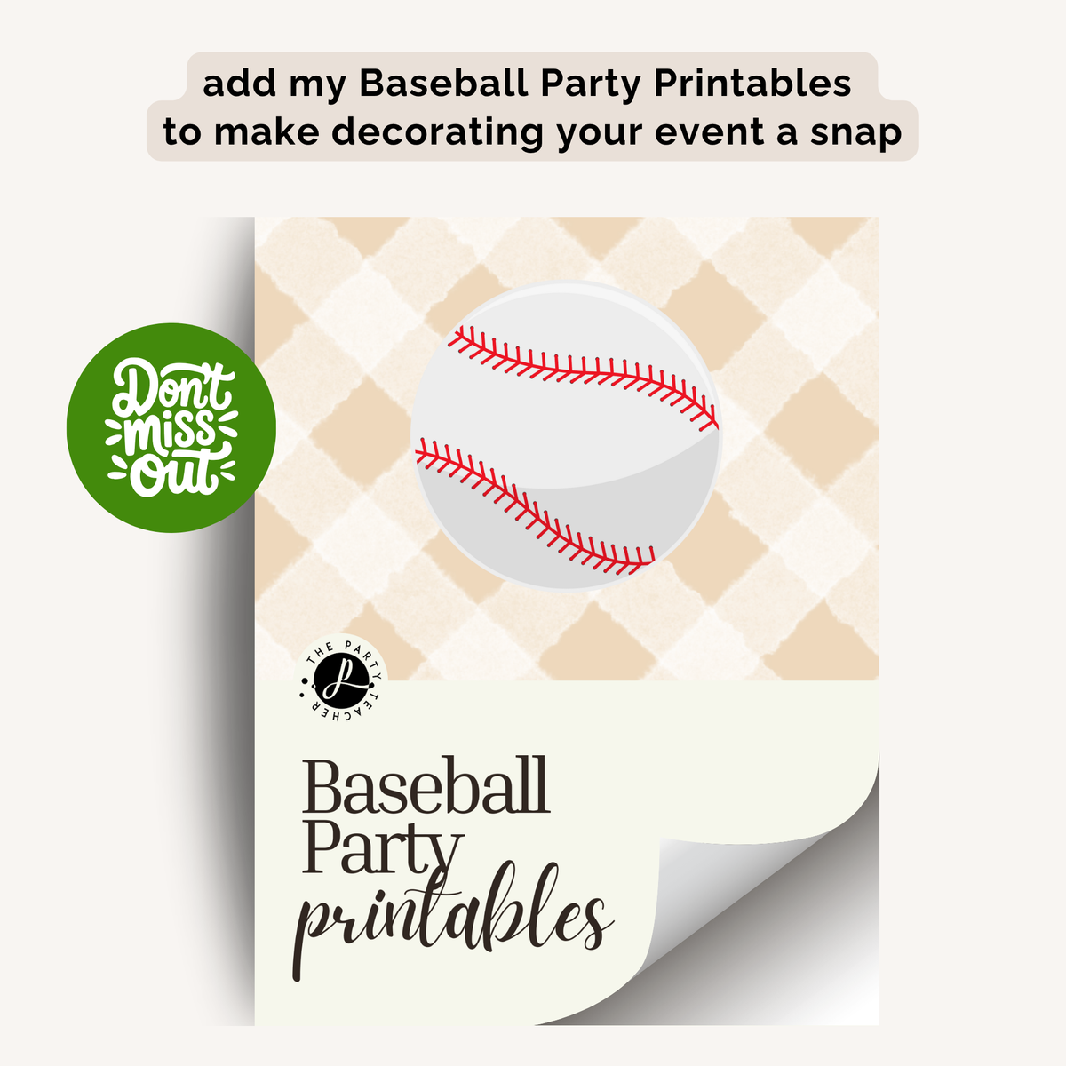 Baseball Birthday Party Plan INSTANT DOWNLOAD