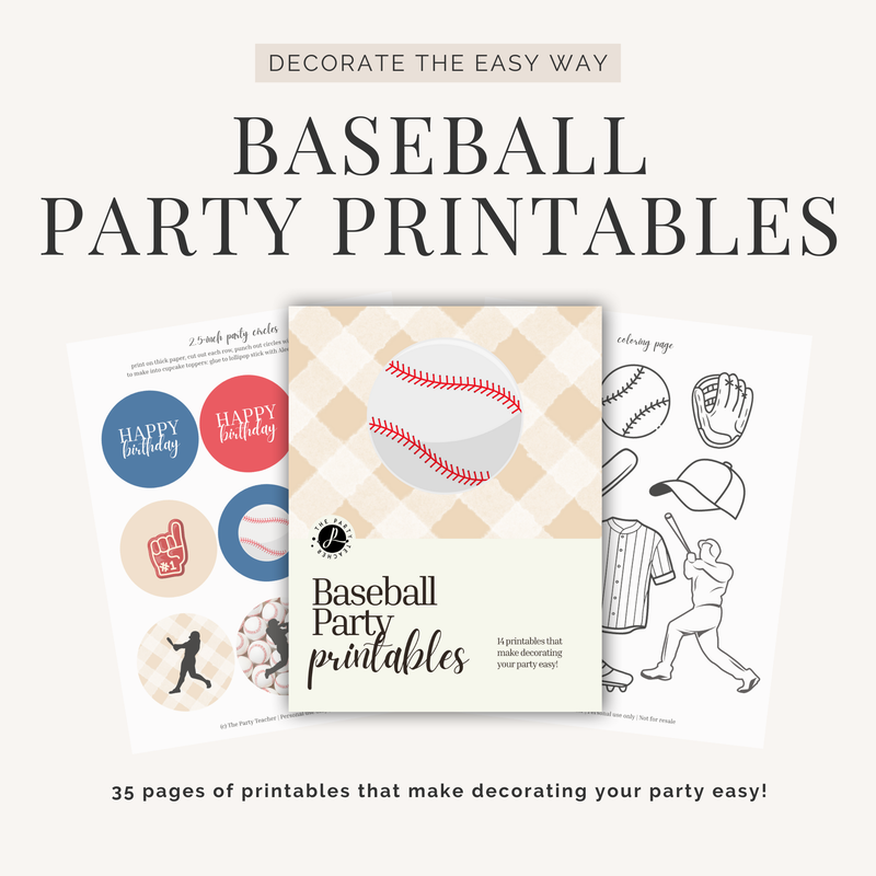 Baseball Birthday Party Printables INSTANT DOWNLOAD