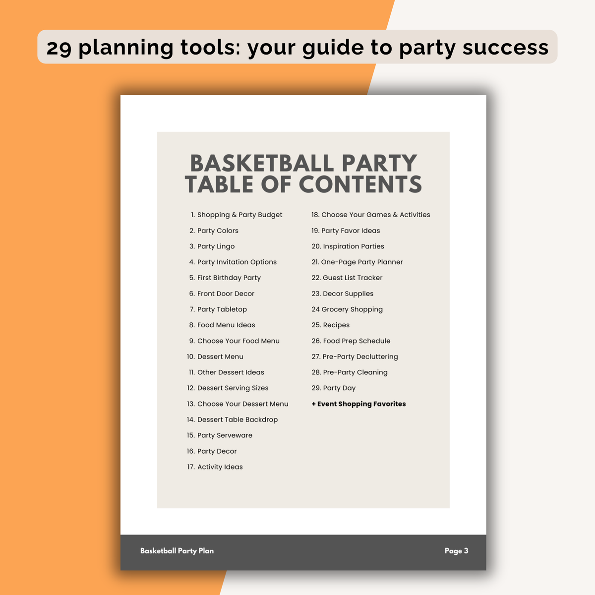 Basketball Birthday Party Plan INSTANT DOWNLOAD