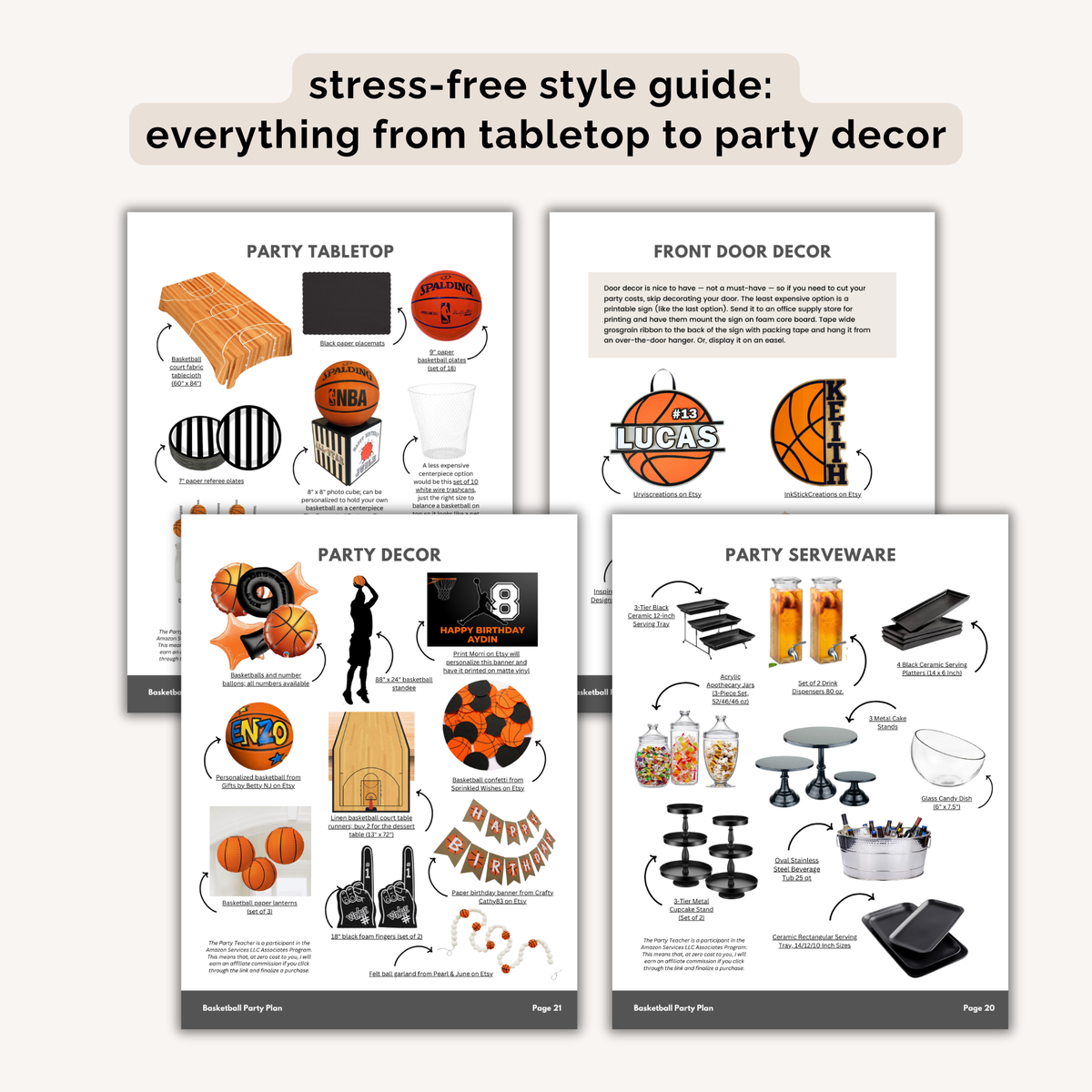 Basketball Birthday Party Plan INSTANT DOWNLOAD