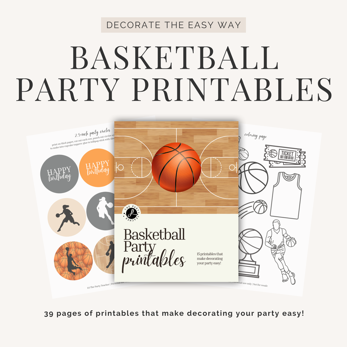 Basketball Birthday Party Printables INSTANT DOWNLOAD