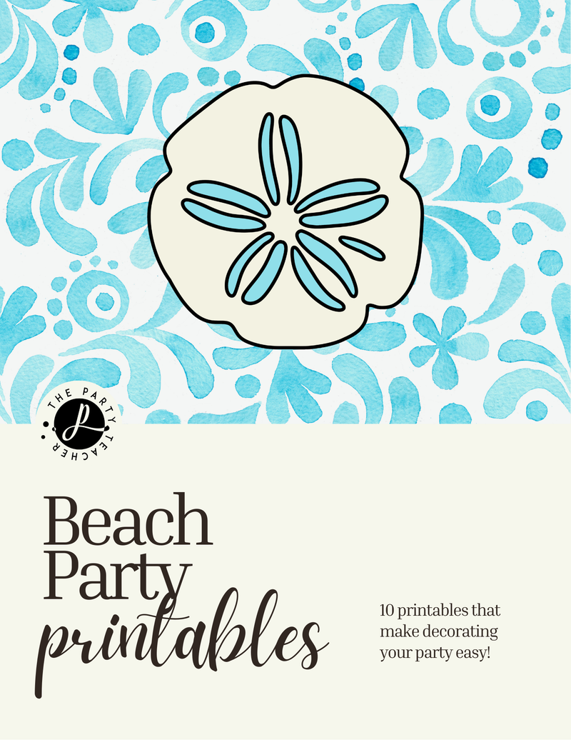 Beach Birthday Party Printables INSTANT DOWNLOAD