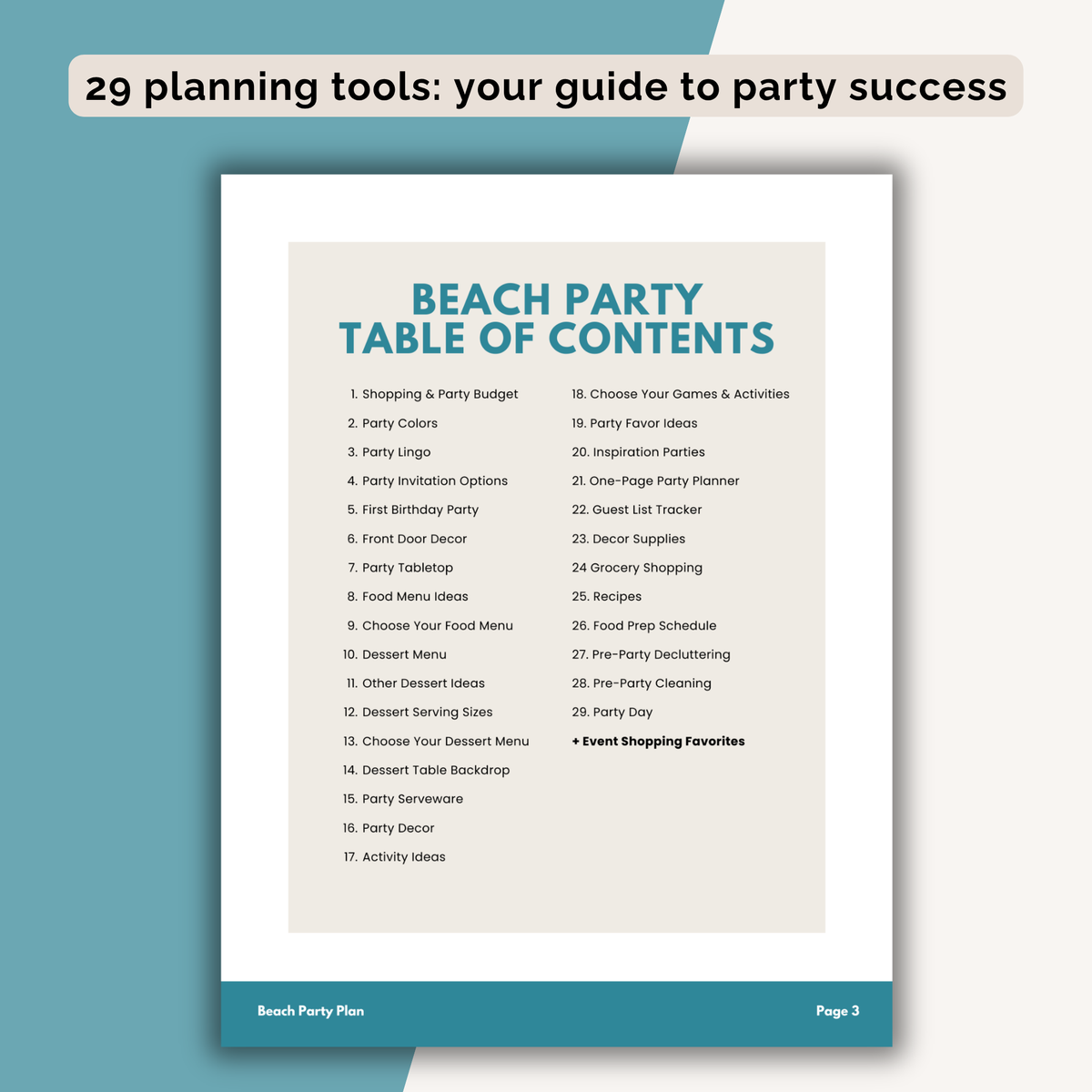 Beach Birthday Party Plan INSTANT DOWNLOAD