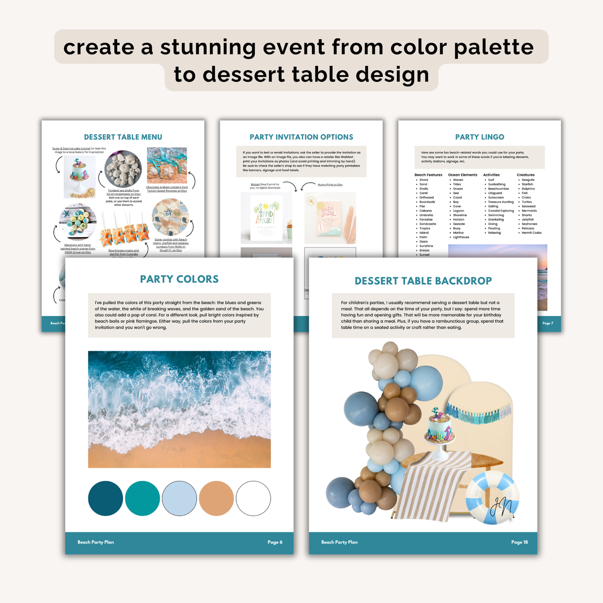 Beach Birthday Party Plan INSTANT DOWNLOAD
