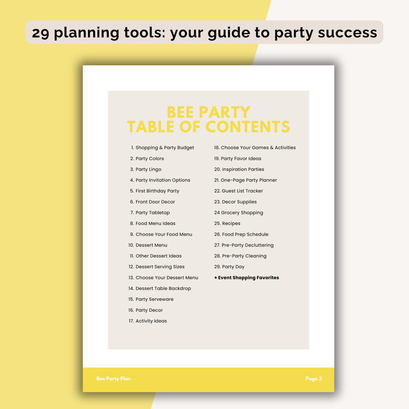 Bee Birthday Party Plan INSTANT DOWNLOAD