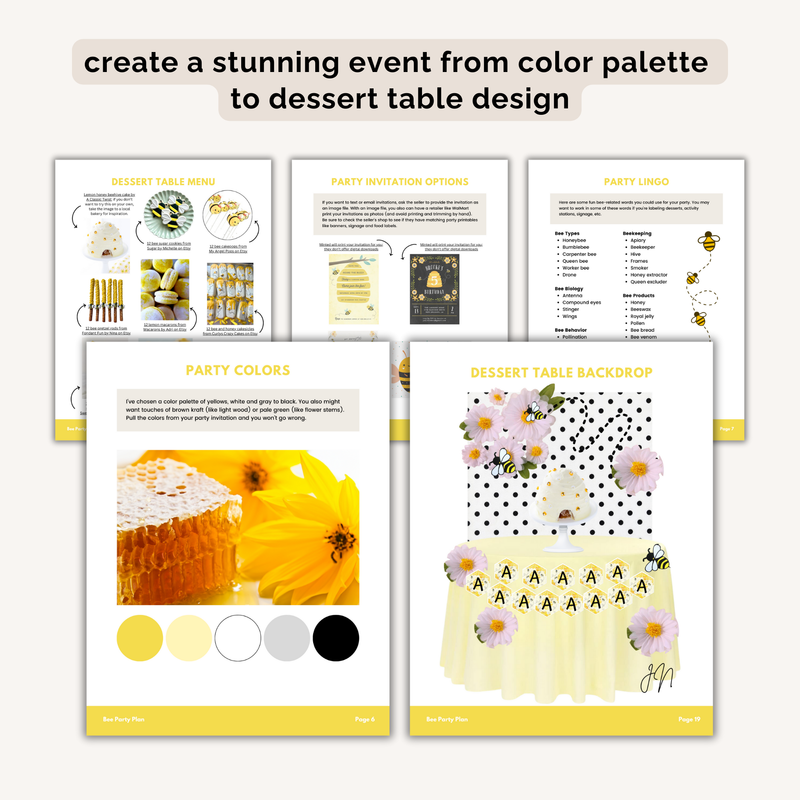 Bee Birthday Party Plan INSTANT DOWNLOAD