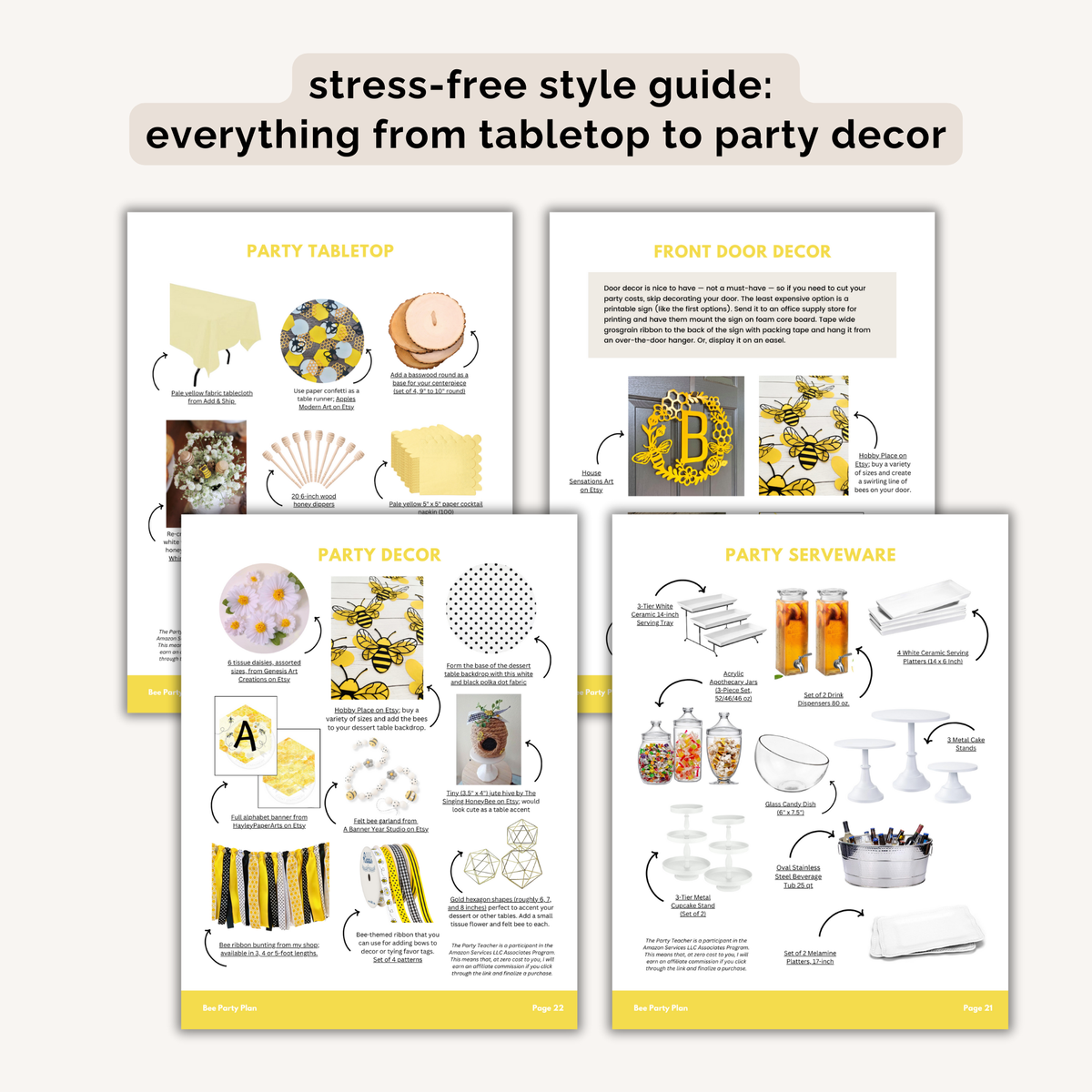 Bee Birthday Party Plan INSTANT DOWNLOAD